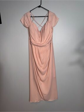 City Chic Peach Blush Draped Midi Dress